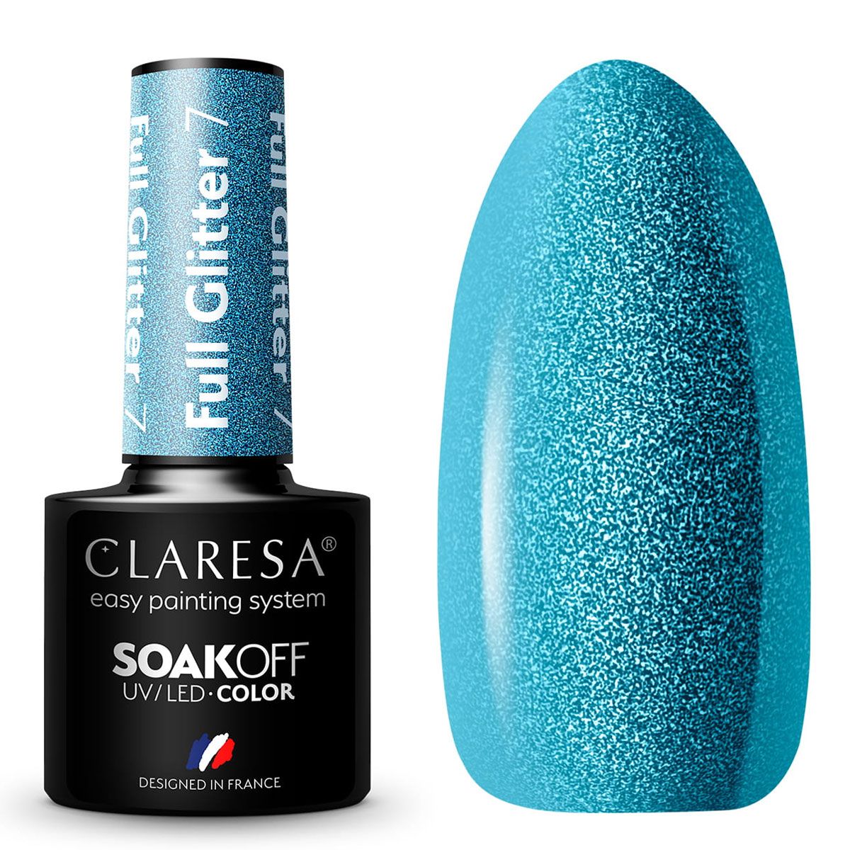 Claresa Claresa UV Led Gellak 5ml Full Glitter 7 Blau