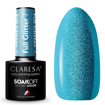 Claresa Claresa UV Led Gellak 5ml Full Glitter 7 Blau