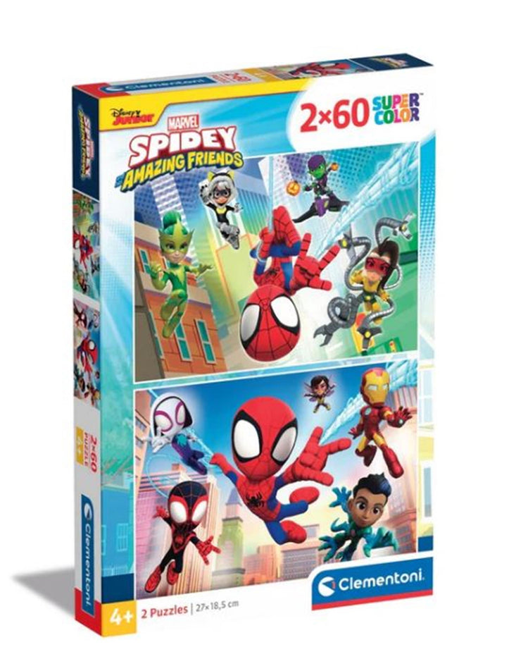 Clementoni Jigsaw Puzzle Super Color Spidey und seine erstaunlichen Freunde 2x60st.