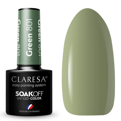 Claresa Claresa UV LED GELLAK 5ML GRÜNE 801 Ruhiger Wald