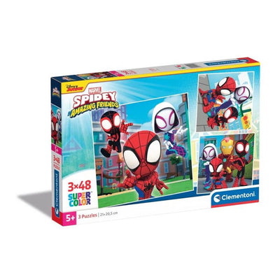 Clementoni Jigsaw Puzzle Super Color Square Spidey und seine Freunde, 3x48st.