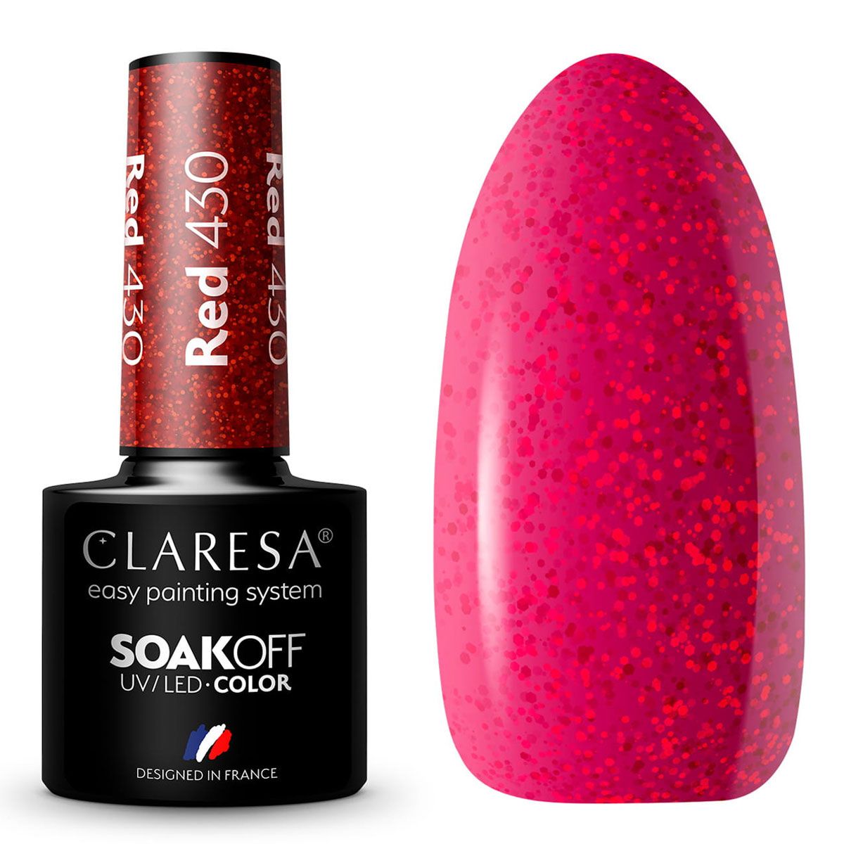 Claresa Claresa UV LED GELLAK 5ML RED 430 Regenbogenexplosion