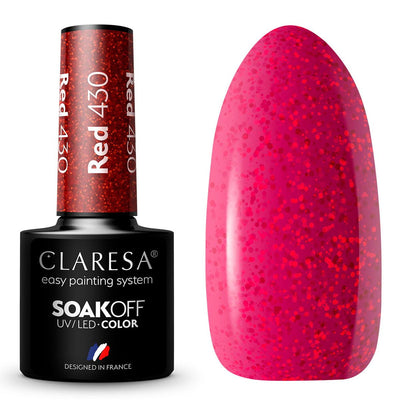 Claresa Claresa UV LED GELLAK 5ML RED 430 Regenbogenexplosion