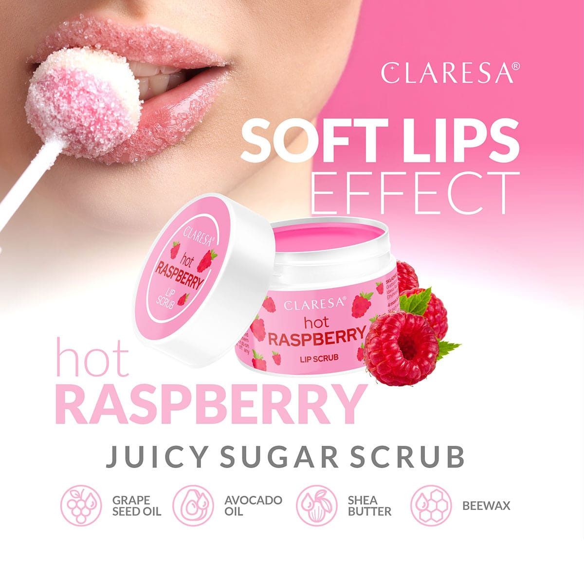 Claresa Claresa Lip Scrub Hot Raspberry 15gr.