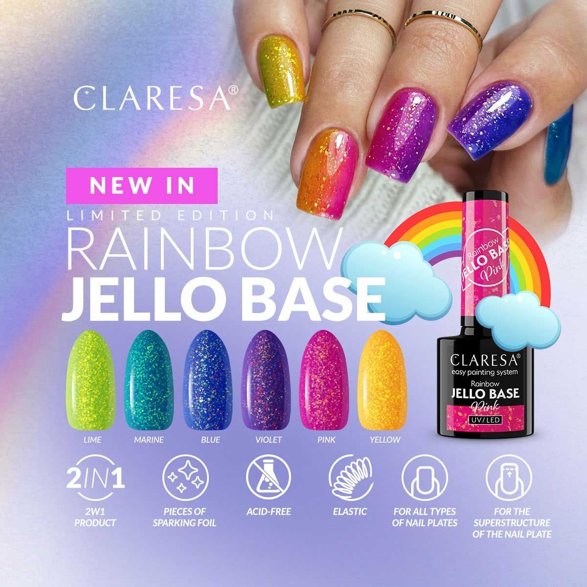 Claresa Claresa Rainbow Jello Basis Coat Lime 5ml