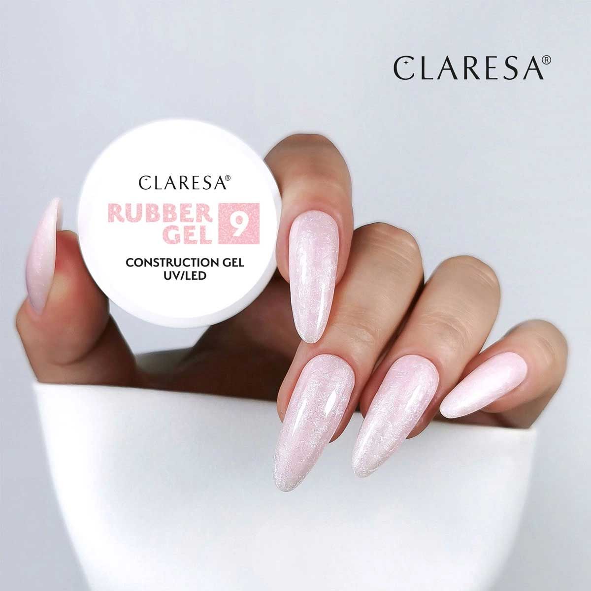 Claresa Claresa Gummi -Gel 9 Sparkle Pink 90gr.