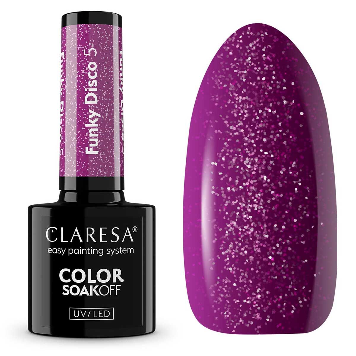 Claresa Claresa UV LED Gellak 5ml Funky Disco 5 Violet Vinyl
