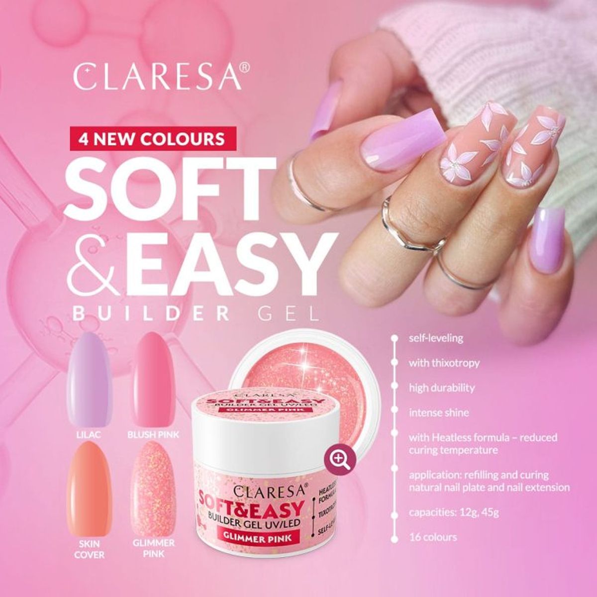 Claresa Claresa Keratin Soft Easy Builder Gel Hautabdeckung 12gr.