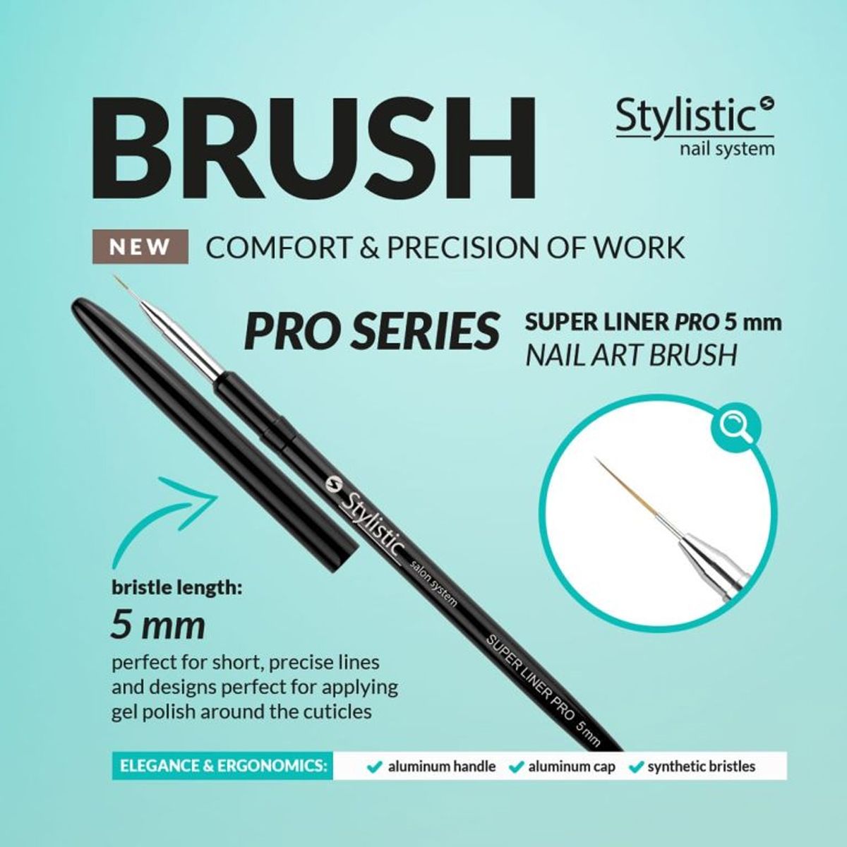Stilistischer stilistischer Super -Liner -Pinsel 5mm