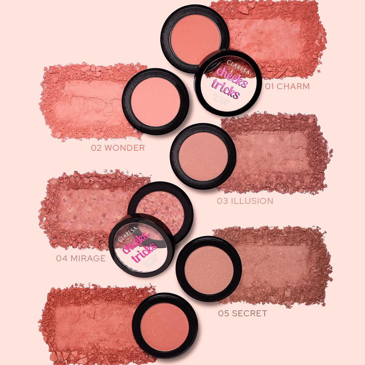 Claresa Claresa Cheeks Tricks Powder Blush 01 Charm 4gr.