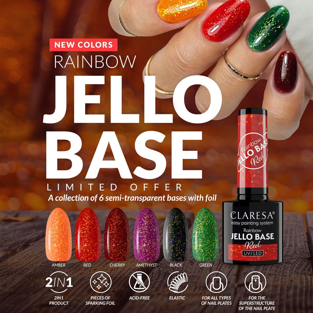 Claresa Claresa Rainbow Jello Basis Mantel schwarz 5ml
