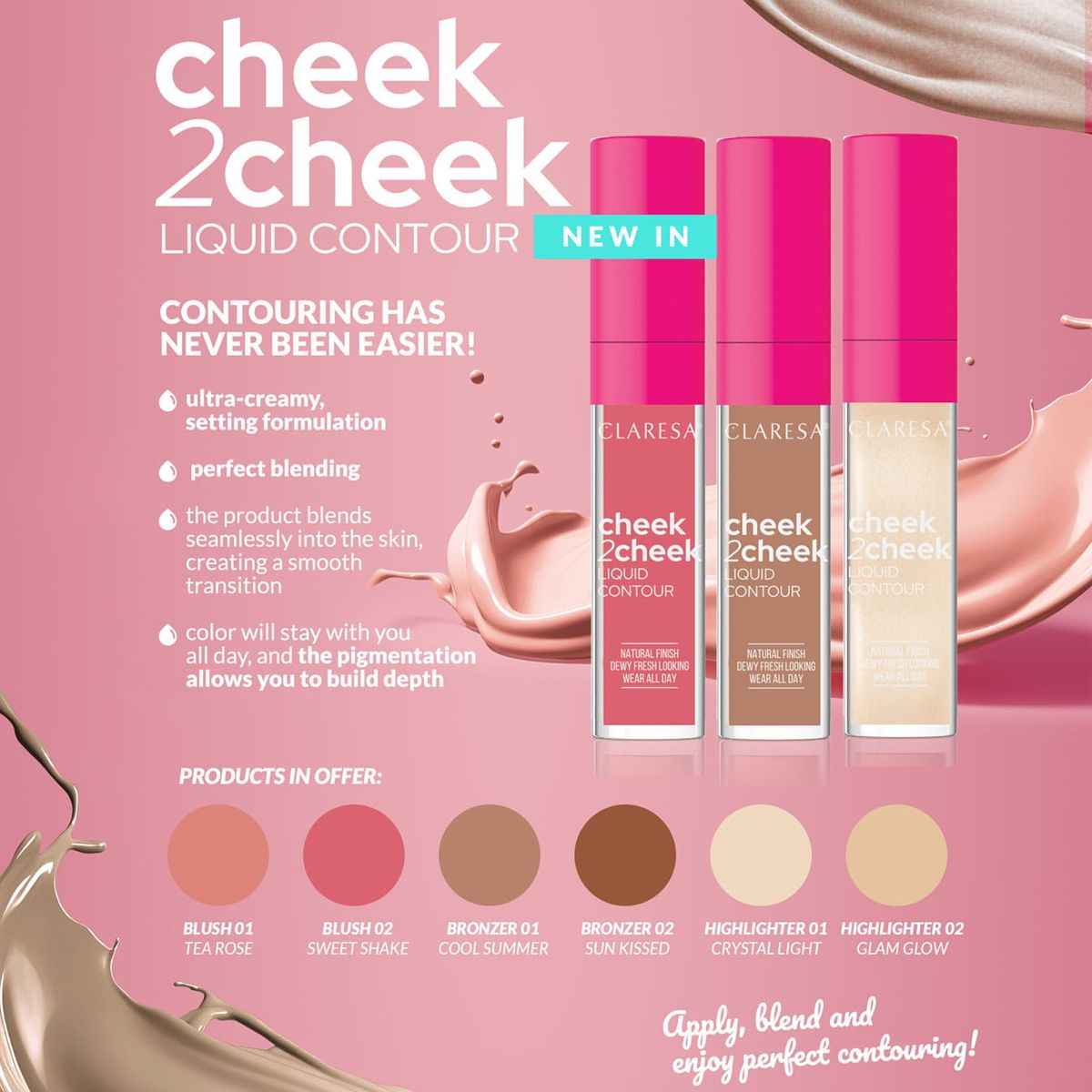Claresa Claresa Wange 2 Wange Liquid Contour 01 Cool Summer 7gr.