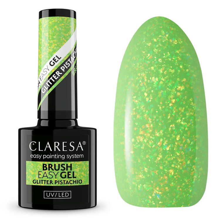 Claresa Pinsel Easy Gel Glitter Pistazie 5ml