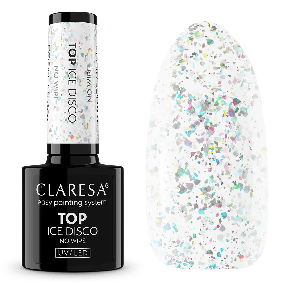 Claresa Top Coat, nicht abwischbar, Ice Disco, 5 ml