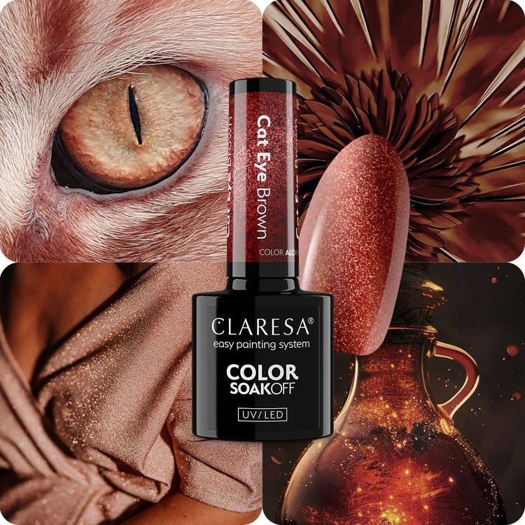 Claresa UV-LED-Gel-Nagellack, 5 ml, Farbe Alchemie – Katzenaugenbraun