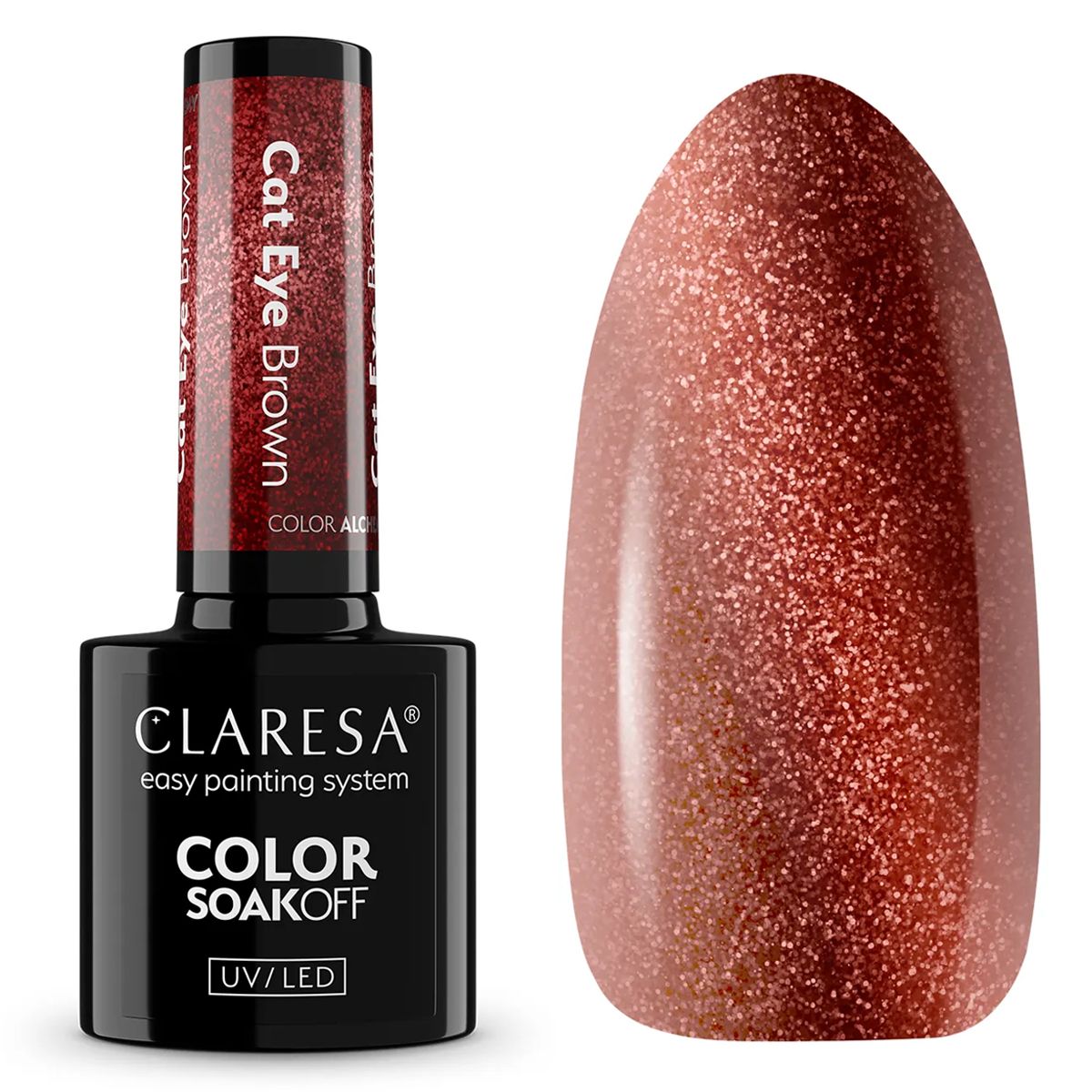 Claresa UV-LED-Gel-Nagellack, 5 ml, Farbe Alchemie – Katzenaugenbraun