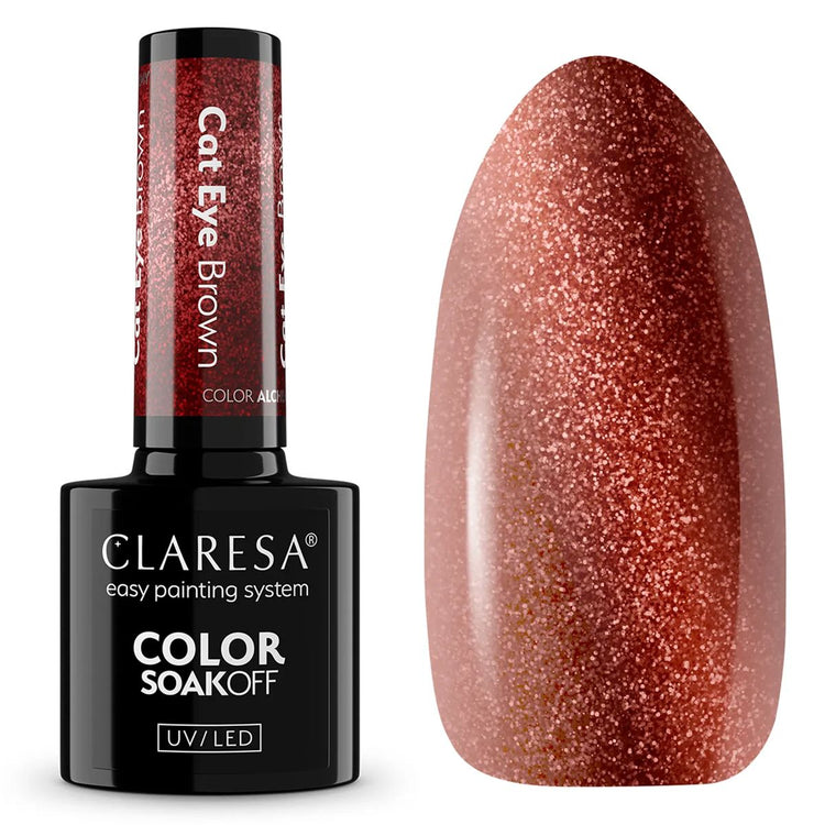 Claresa UV-LED-Gel-Nagellack, 5 ml, Farbe Alchemie – Katzenaugenbraun