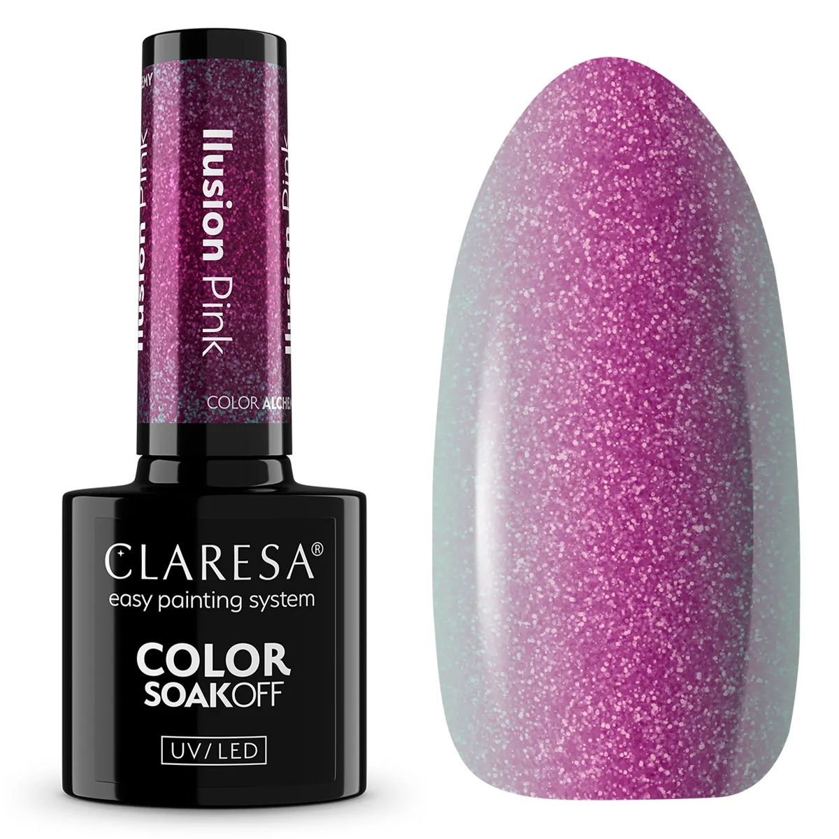 Claresa UV-LED-Gel-Nagellack, 5 ml, Farbe Alchemie – Illusionsrosa