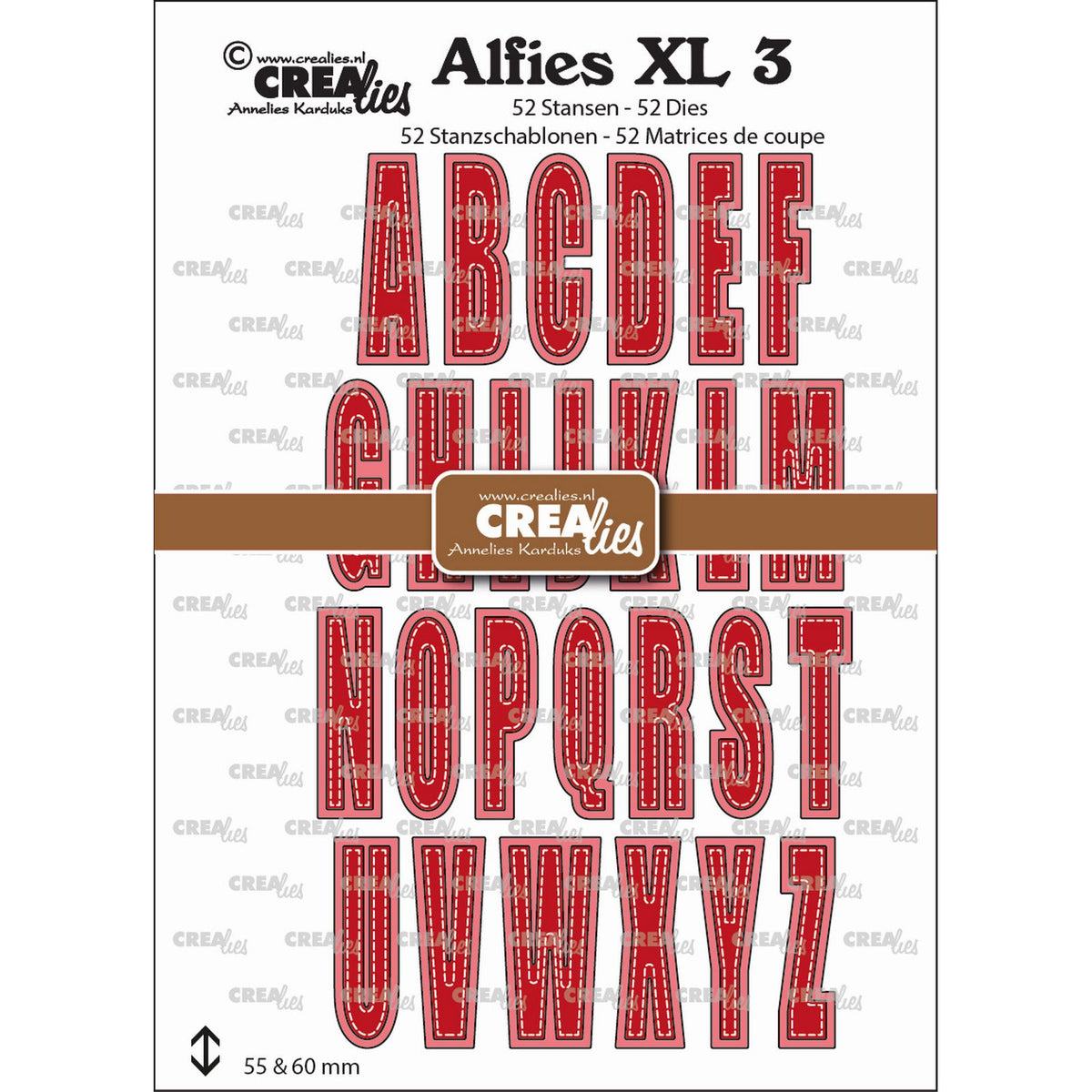 Crealies • Alfies XL Stanzformen Nr. 3 Großbuchstaben mit Schatten