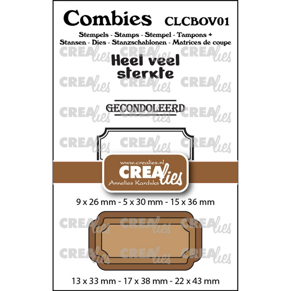 Crealies • Combiies Stempelset Tod 01: 2 Texte + 1 Tag-Etikett