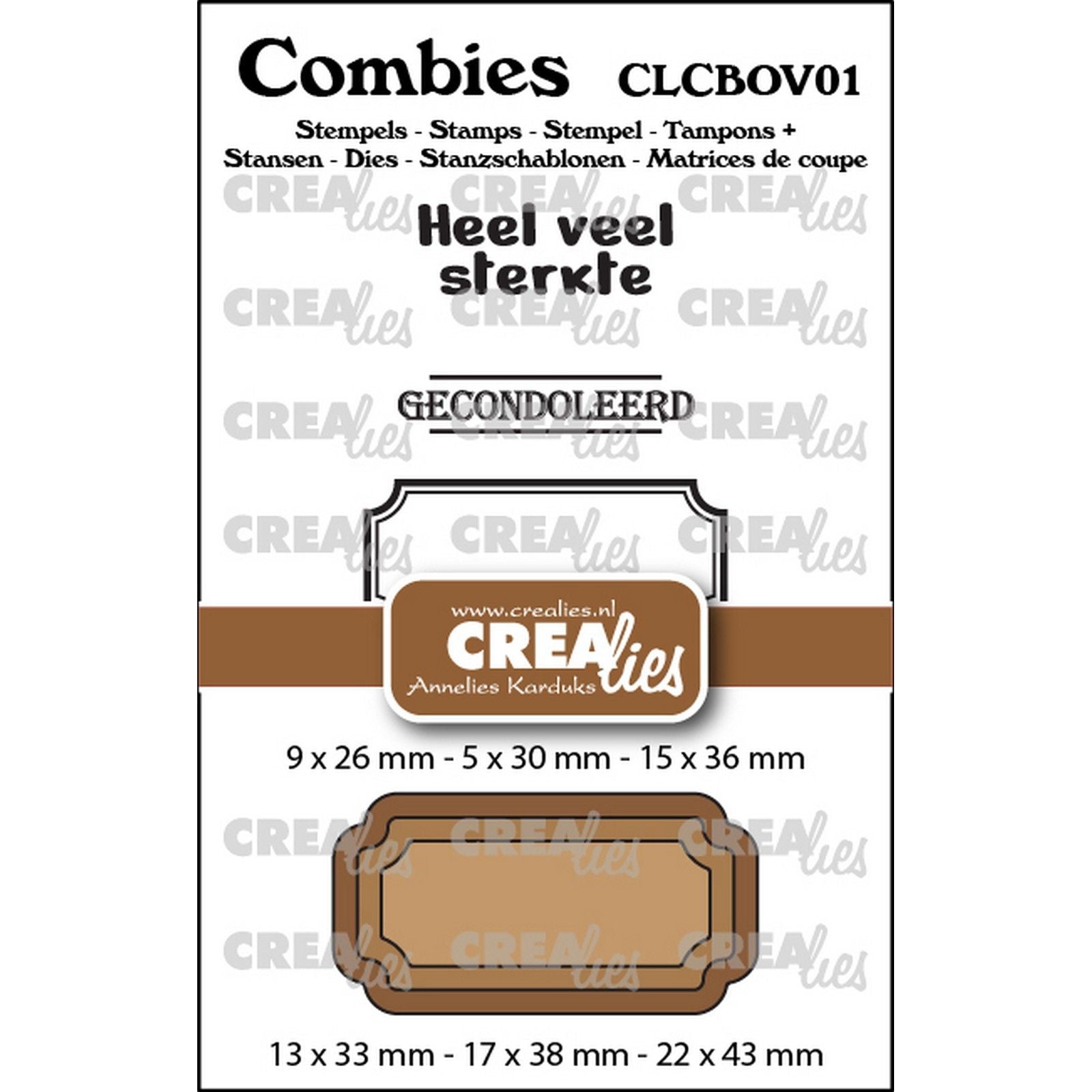 Crealies • Combiies Stempelset Tod 01: 2 Texte + 1 Tag-Etikett