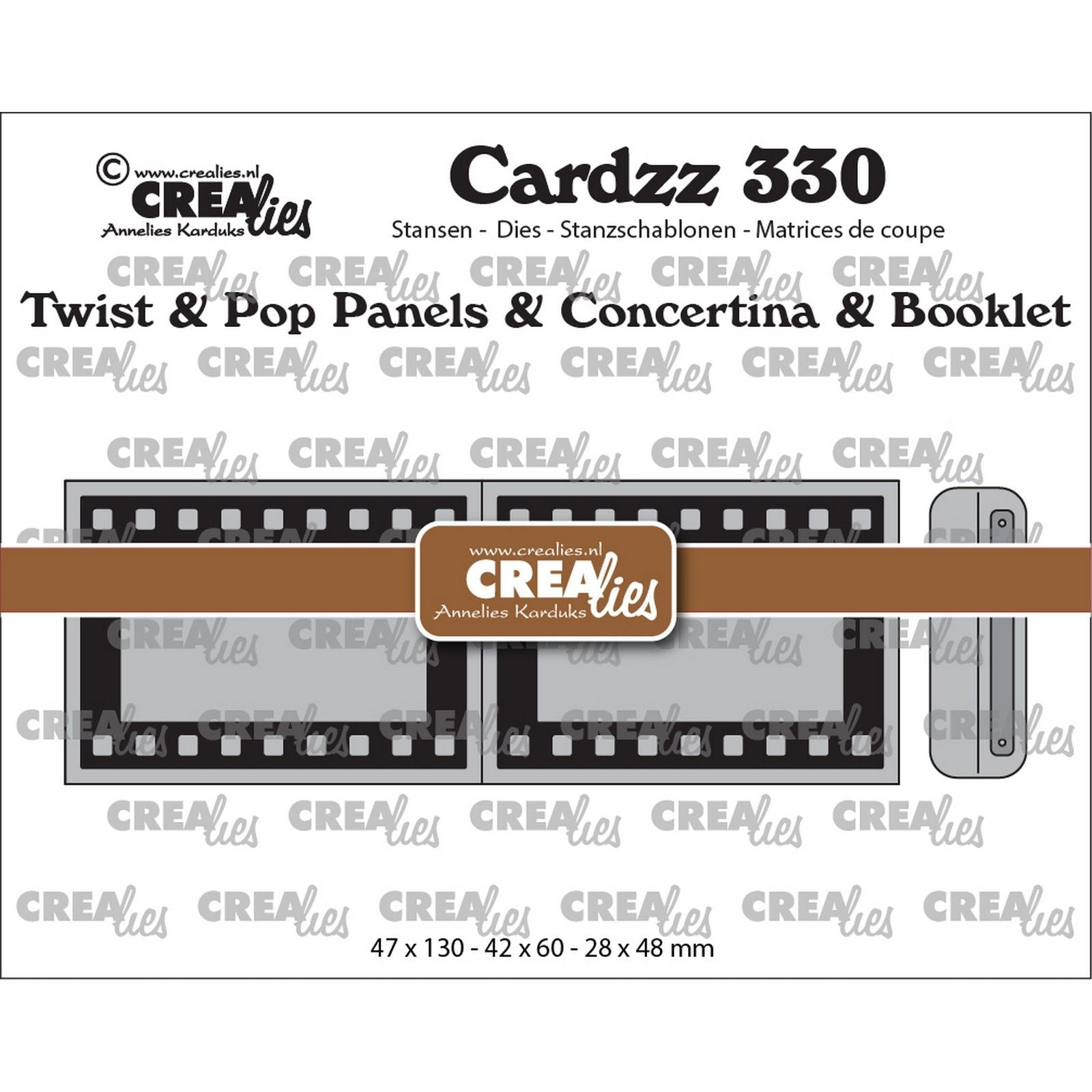 Crealies • Cardzz Twist Pop A5-Panels, Leporello-Minibuch, Filmstreifen