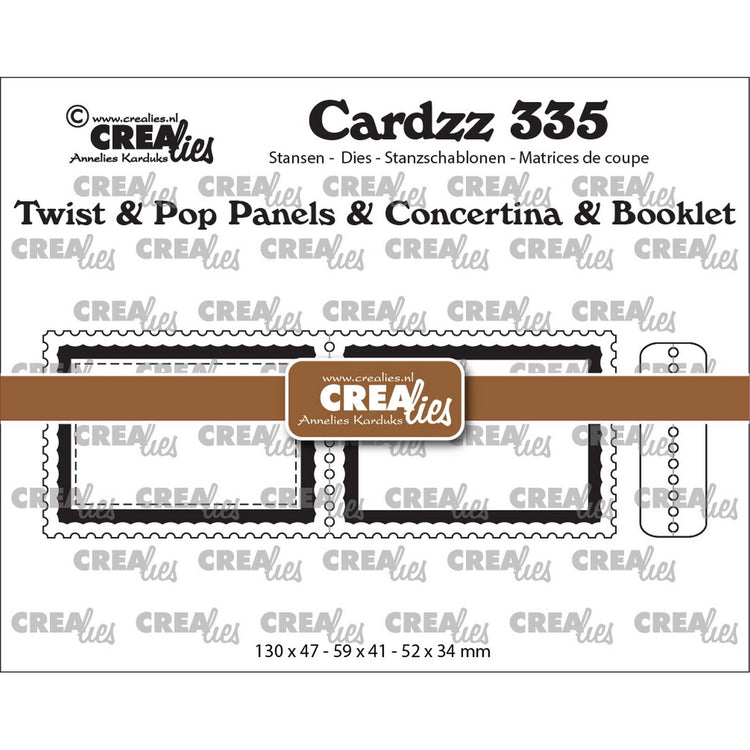 Crealies • Cardzz Twist Pop A7-Panels, Leporello-Mini-Buchstempel