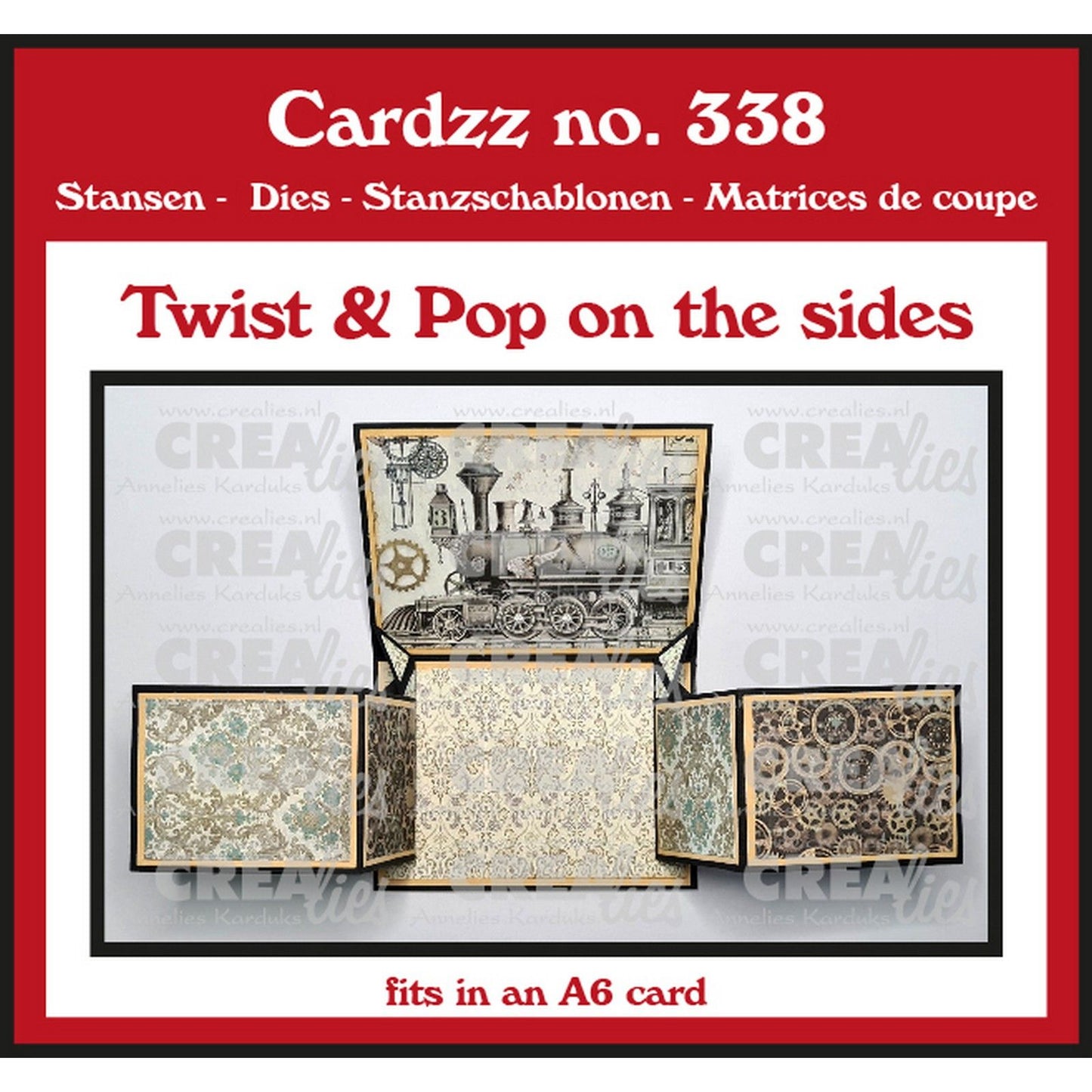 Crealies • Cardzz-Stanzform mit Twist-Pop auf beiden Seiten