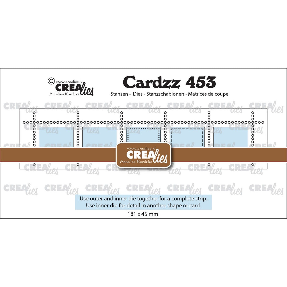 Crealies • Cardzz Stempelstreifen XL 5x horizontale Rechtecke