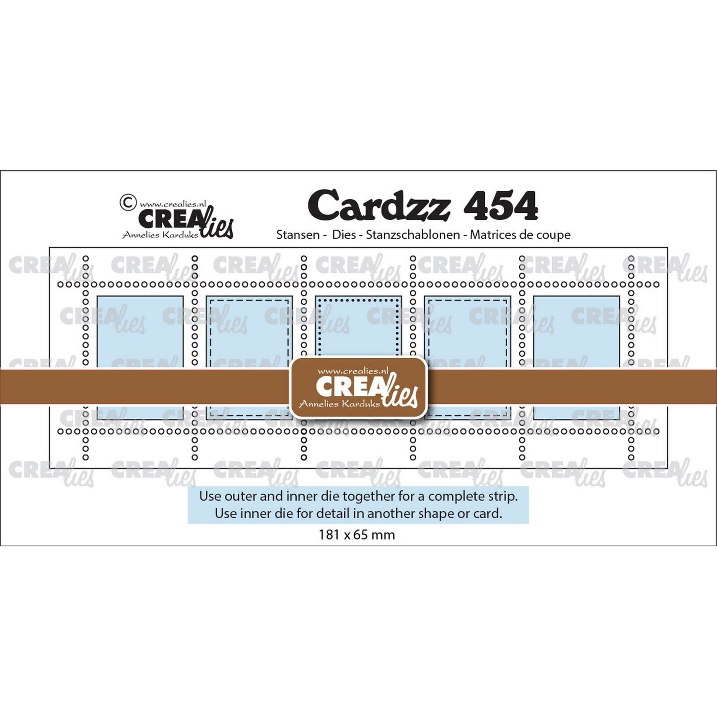 Crealies • Cardzz Stempelstreifen XL, 5x vertikale Rechtecke