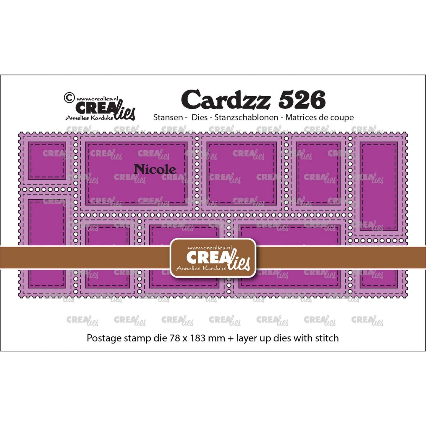 Crealies • Cardzz Stanzformen Stempelrahmen Slimline Nicole