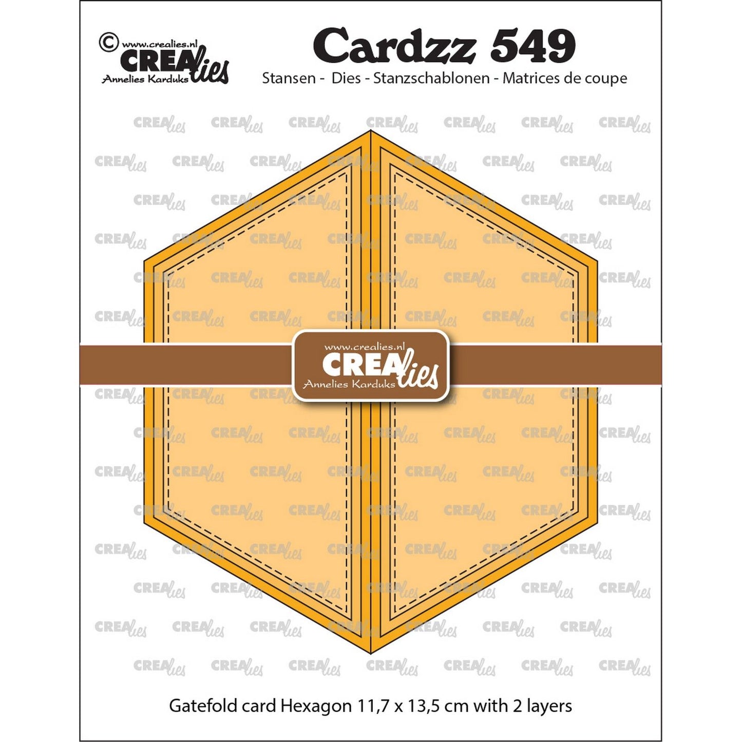 Crealies • cardzz Klappkarte Sechseck