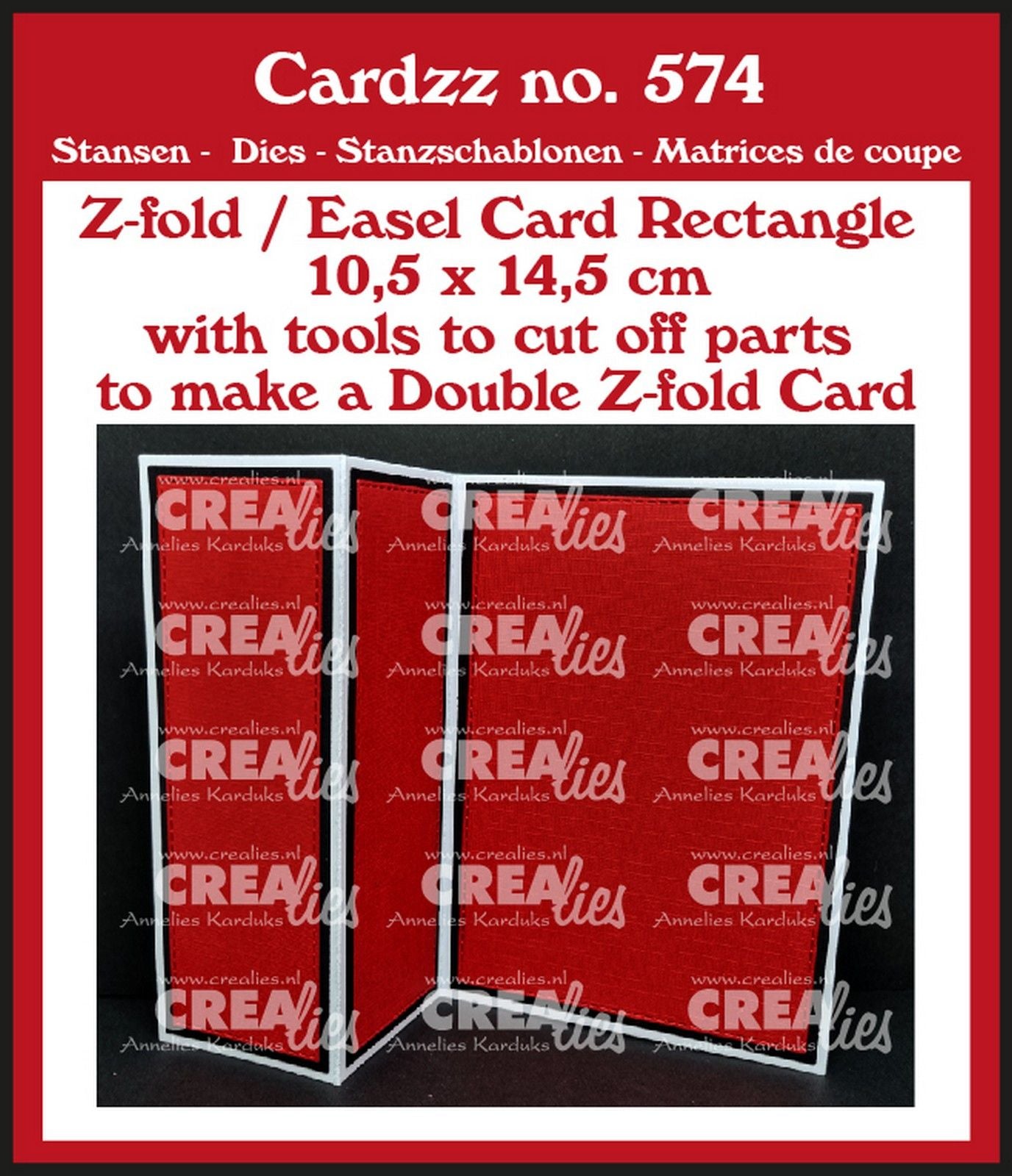 Crealies • Cardzz (doppelt) Z-Falt-Staffeleikarte, rechteckig, vertikal