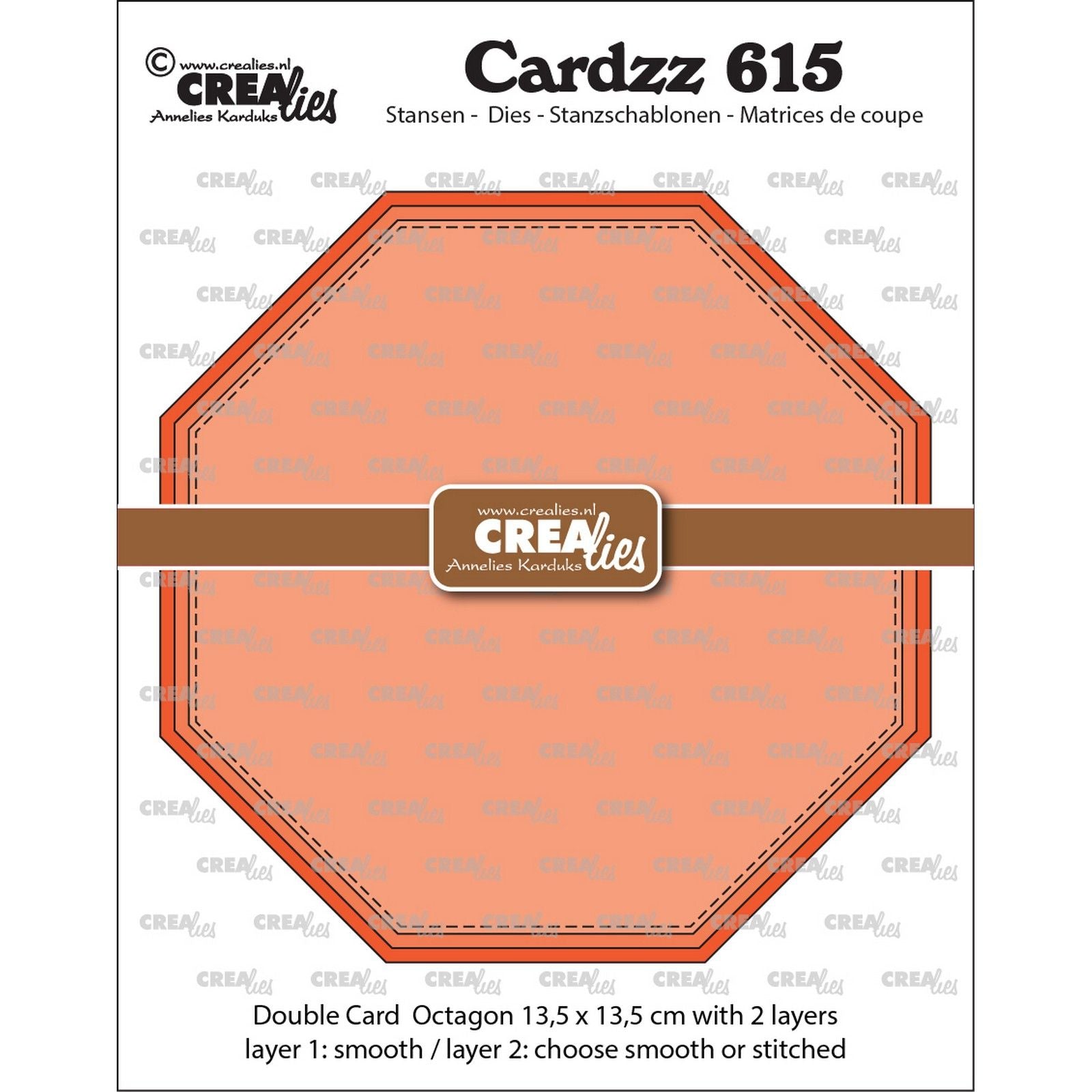 Crealies • Cardzz Doppelkarte Achteck