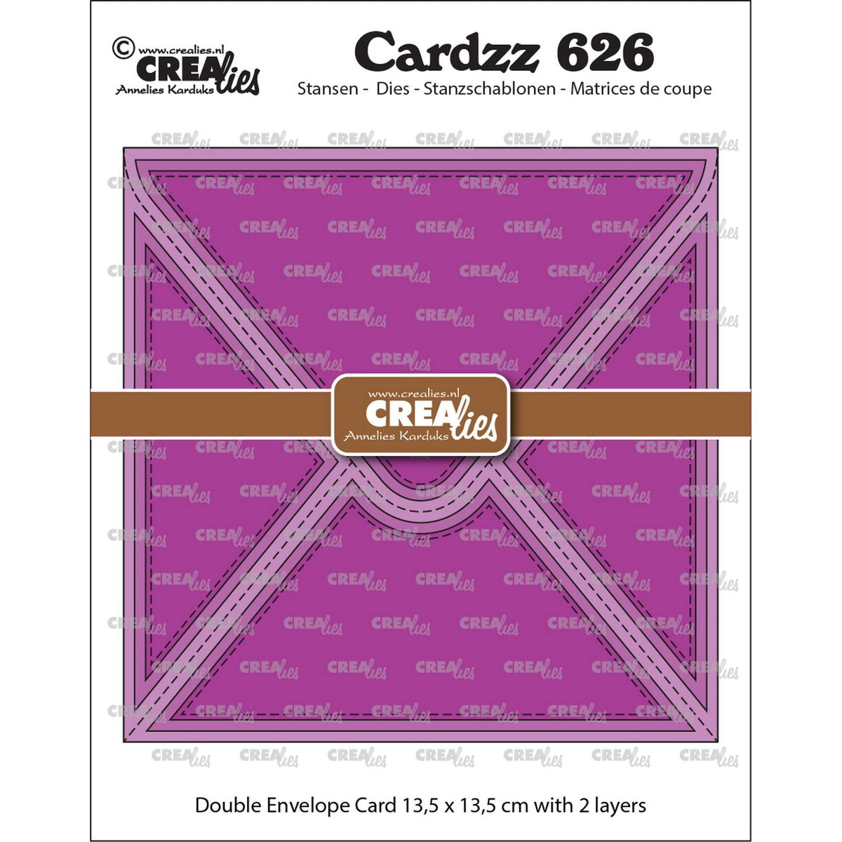 Crealies • Cardzz Doppelumschlagkarte, quadratisch