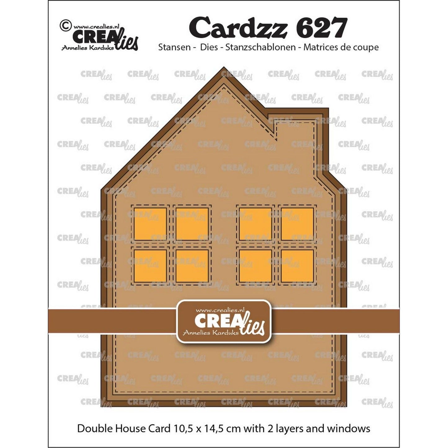 Crealies • Cardzz Doppelkartenhaus mit Fenstern