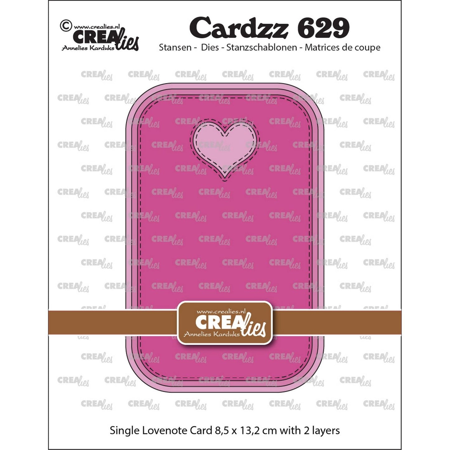 Crealies • Cardzz gestanzte Einzelkarte Lovenote