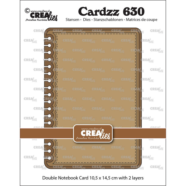 Crealies • Cardzz gestanztes Doppelkarten-Notizbuch 10,5 x 14,5 cm mit abgerundeten Ecken