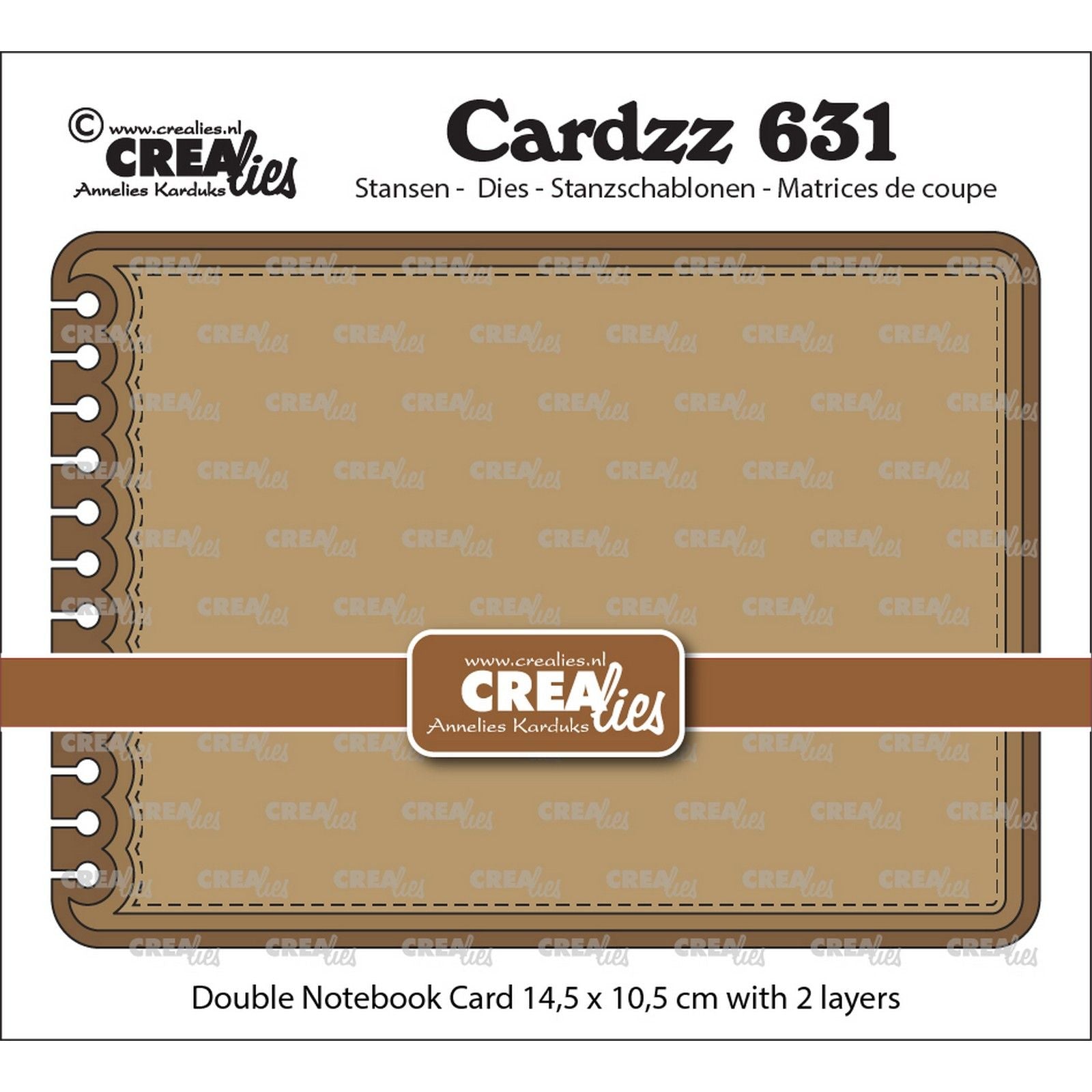 Crealies • Cardzz gestanztes Doppelkarten-Notizbuch 14,5 x 10,5 cm mit abgerundeten Ecken