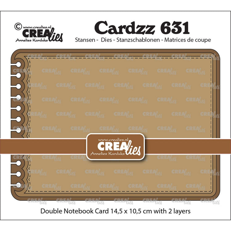 Crealies • Cardzz gestanztes Doppelkarten-Notizbuch 14,5 x 10,5 cm mit abgerundeten Ecken