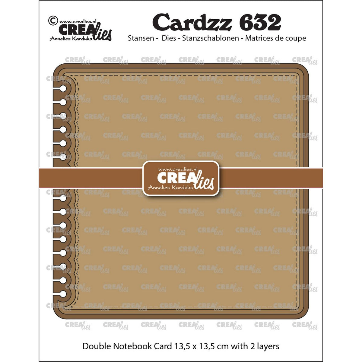 Crealies • Cardzz gestanztes Doppelkarten-Notizbuch 13,5 x 13,5 cm mit abgerundeten Ecken