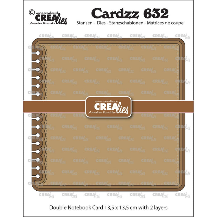 Crealies • Cardzz gestanztes Doppelkarten-Notizbuch 13,5 x 13,5 cm mit abgerundeten Ecken