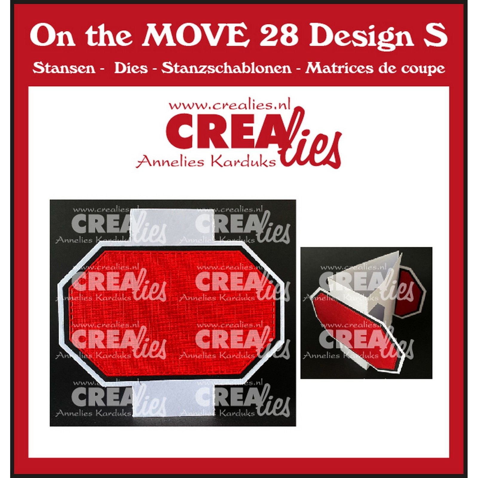 Crealies • on the move ist eine dreieckige Karte mit halben Achtecken
