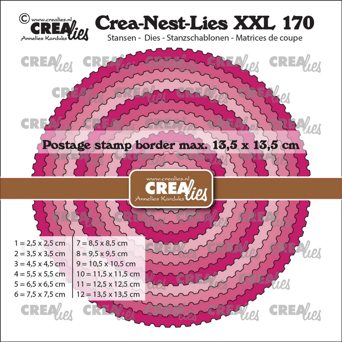 Crealies • Schneideschablone Kreise mit Stempelrand