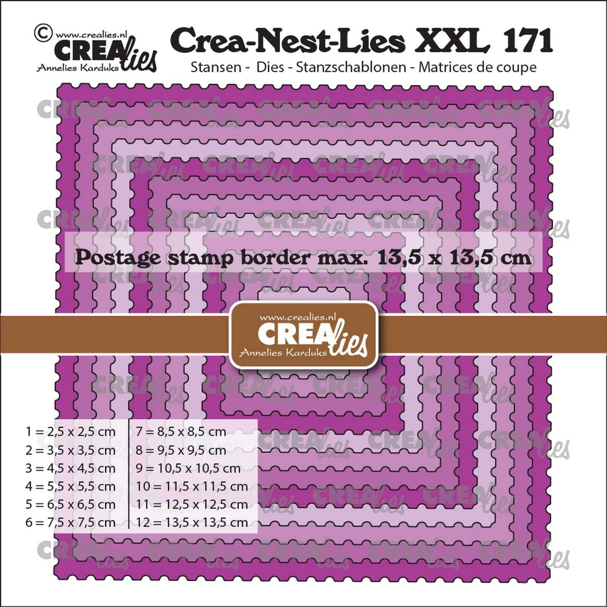 Crealies • Stanzschablone Quadrate mit Stempelkante