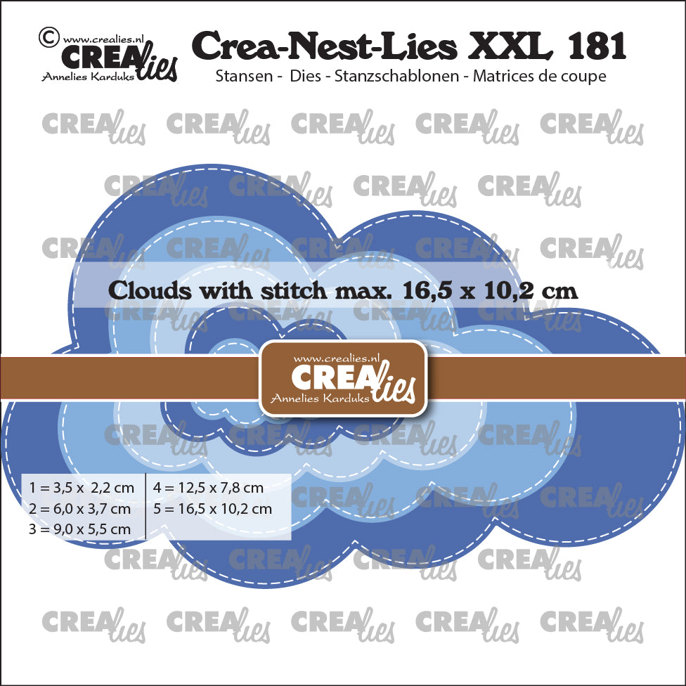 Crealies • crea-nest-lies xxl Stanzwolke mit Nahtlinie