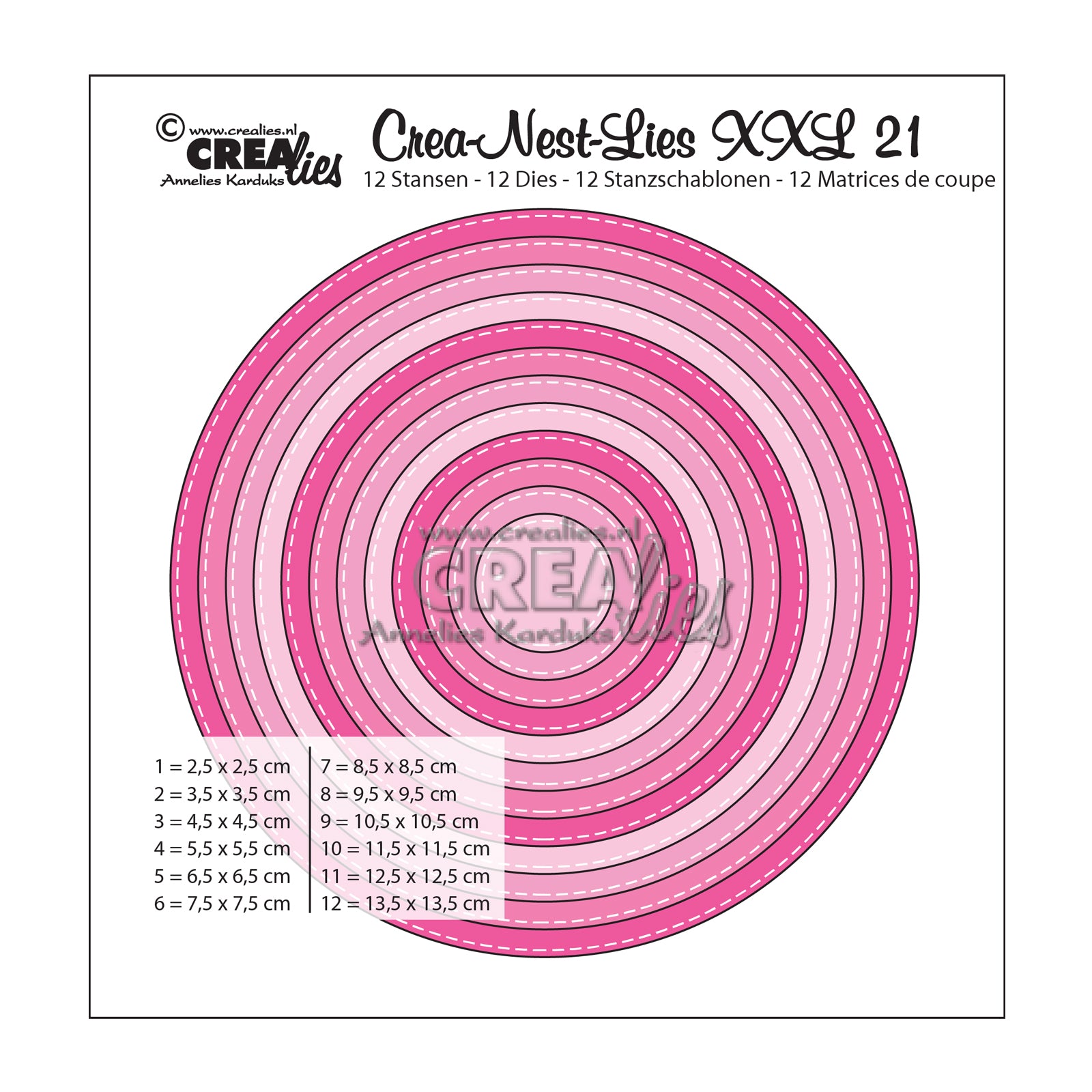 Crealies • Crea-Nest-Lies XXL-Schneideschablone Nr. 21 Kreise