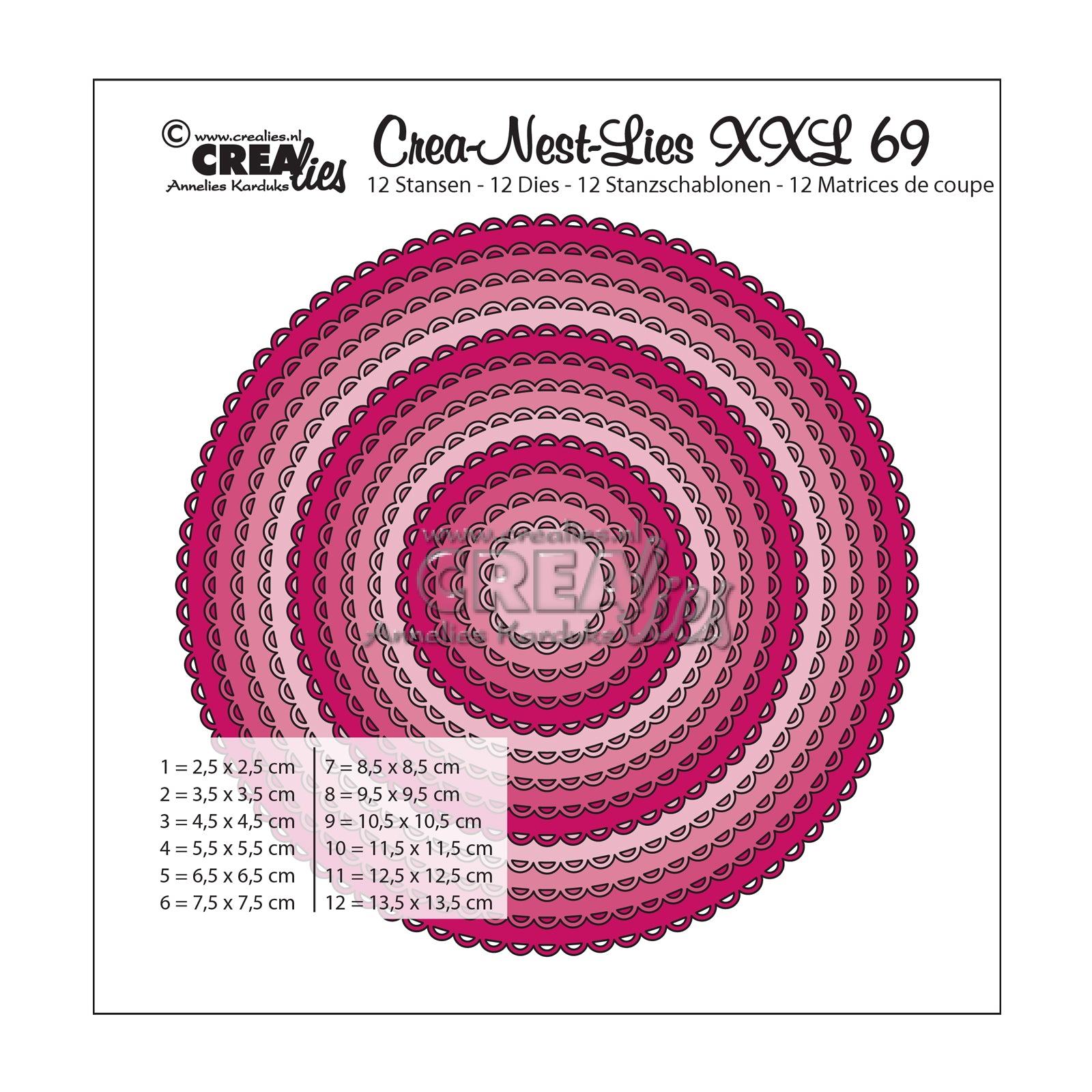 Crealies • Crea-Nest-Lies XXL-Schneideschablone Nr. 69 Kreise