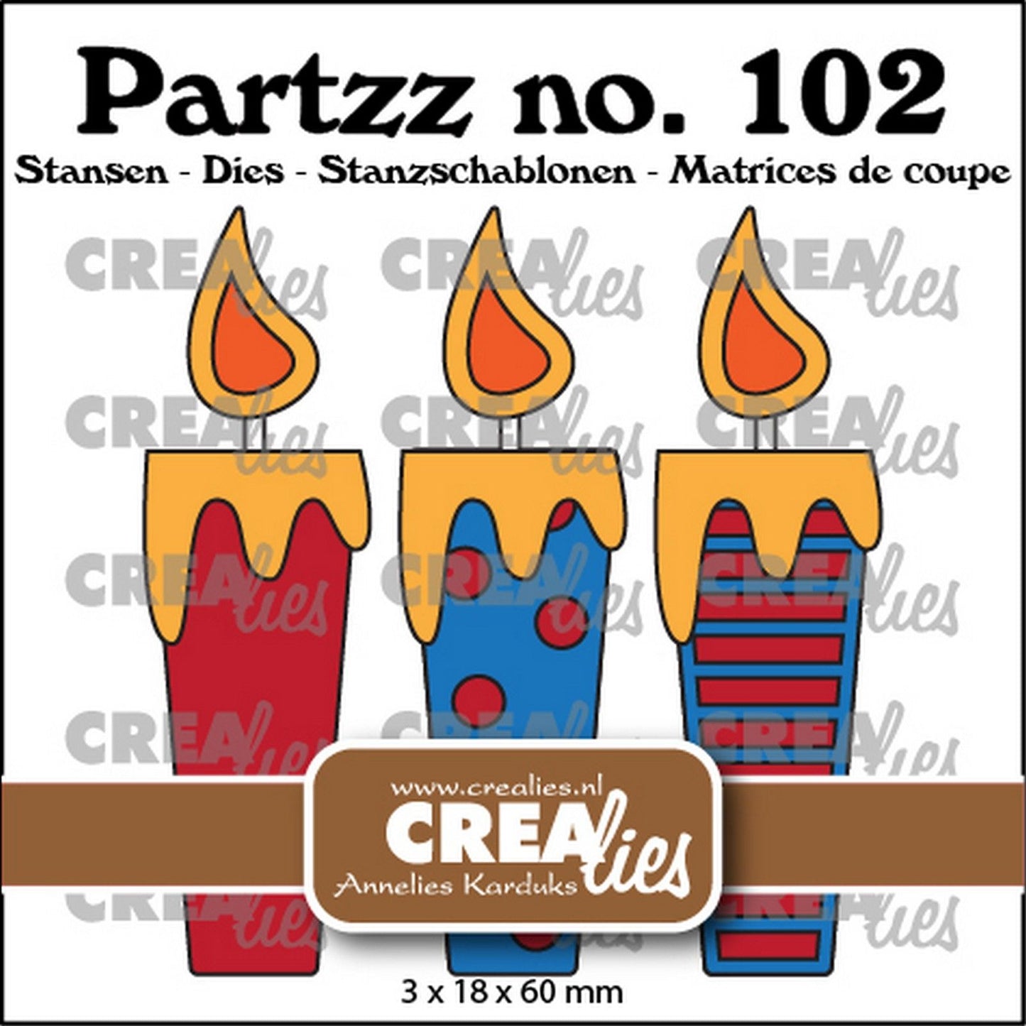 Crealies • partzz 3 Kerzen