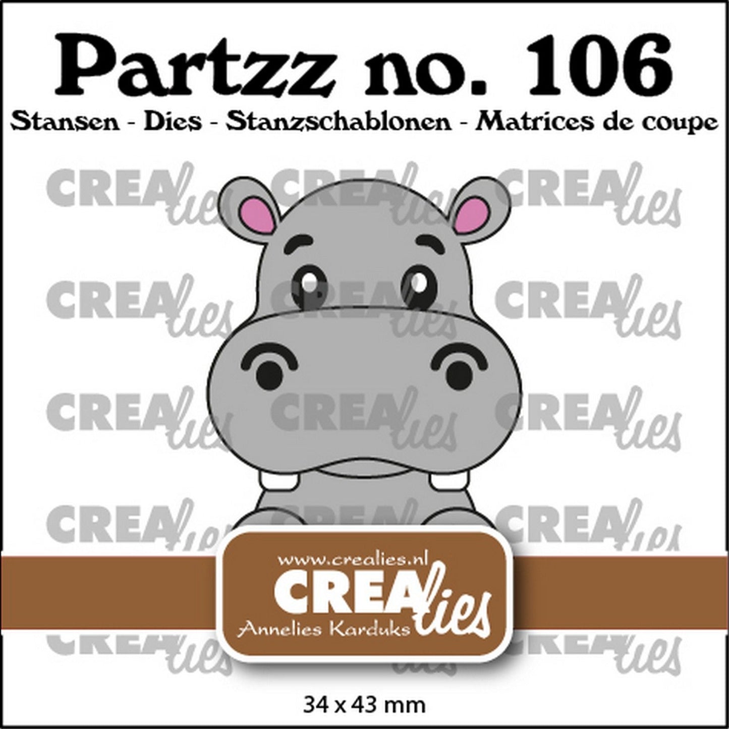 Crealies • partzz das Nilpferd